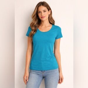 💙 Express Teal Scoop Neck Tee | Size M | Everyday Essential